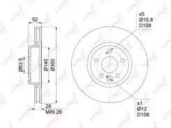 ���� ��������� ������������� (300x28) | ����� | Lynxauto BN1027 BN1027 ����