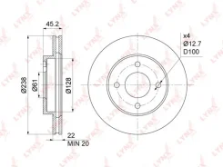 ���� ��������� ������������� (237,5x22) | ����� | Lynxauto BN1114 BN1114 ����