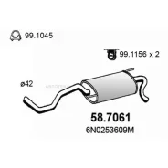 ��������� ������ ����� ASSO 587061 VW Polo (6N2) 1.4 99-01 587061 ����