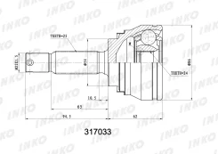 ���� ������� 25/24 ����� Mitsubishi�Lancer�V�Station�Wagon�CB_W, ��CD_W��1992. �12- Inko 317033 317033 ����