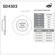 ���� ��������� �������� Mitsubishi Carisma SD4303 Sangsin Brake SD4303 SD4303 ����