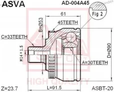 ���� �������� ASVA AD-004A45 30x53x33 AD004A45 ����