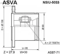 ���� ���������� 27x136 ASVA NSIU5033 ����