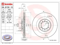 ���� ��������� (�������) Mitsubishi L200 96-06 / Pajero 91-06 Brembo 09.9132.10, �������� 09913210 ����