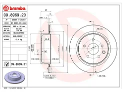 ���� ��������� (�����) Nissan Juke 10-20 / Leaf 09-22 Brembo 09.8969.20, ������ 09896920 ����