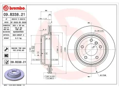 ���� ����. ���. [300x20] 5 ���. BMW 1/3/X1 (E90/E91/E92/E84/E81/E87) 01.05- Brembo 09. B338.21 09B33821 ����