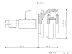 ���� (������� / �����) Toyota C-HR 16-23 / Corolla 18 HDK TO-91, �������� TO91 ����