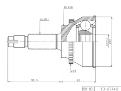 ���� (������� / �����) Toyota Avensis (T250) 03-08 HDK TO-87A48, �������� TO87A48 ����
