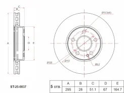 ���� ��������� (�������) Mercedes-Benz A-Class 12-18 / B-Class 11-18 SAT ST-25-0037, �������� ST250037 ����