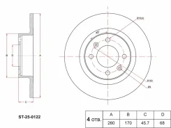 ���� ��������� (�����) LADA Vesta 15- / Vesta Cross 17 SAT ST-25-0122, ������ ST250122 ����