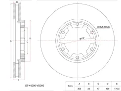 ���� ��������� (�������) Nissan Patrol 97-10 / Safari 97-07 SAT ST-40206-VB000, �������� ST40206VB000 ����