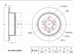 ���� ��������� (�����) Toyota Crown 03-18 / Mark II 00-04 SAT ST-42431-30280, ������ ST4243130280 ����