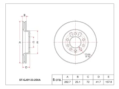 ���� ��������� (�������) Mazda 6 02-08 / Atenza 02-07 SAT ST-GJ6Y-33-25XA, �������� STGJ6Y3325XA ����