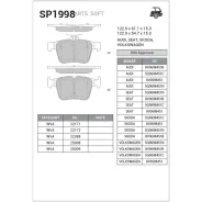 ������� ��������� VW GOLF VII 12- ���. Sangsin Brake SP1998 Sangsin Brake SP1998 SP1998 ����