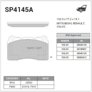 ������� ����. �������� Hi-Q Volvo V70 II 03-07 (D1016) Sangsin Brake SP4145A Sangsin Brake SP4145A SP4145A ����
