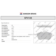 ������� ��������� Citroen/FIAT/Peugeot Jumpy/Scudo/Expert 07- ����. Sangsin Brake SP4149 Sangsin Brake SP4149 SP4149 ����