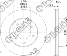 ���� ��������� /�������� /Tiguar ��� Ssangyong Actyon 20062010, Actyon Sports 20062016, Kyron 20052012; 294/28��; TG4144109000 RN1620 4144109000 41441...