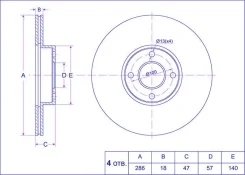 ���� ��������� /�������� /Tiguar ��� Nissan March, Micra K11 19982002; 286/18��; TG4020672B00; (PD3218214S) 26273 0986479354 09A91910 Tiguar TG4020672...
