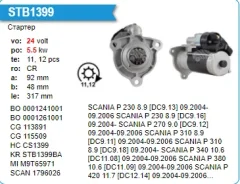 ������� Scania P 270 9.0 [DC9.12] 09.2004- 24V, 5,5kW, 11,12T Krauf STB7399WA ����