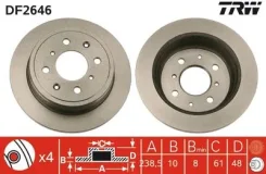 ��������� ���� Honda: Civic, Concerto, Prelude, CRX, Accord; Rover: 400, 200, Streetwise, 45, 25, Coupe TRW DF2646 DF2646 ����