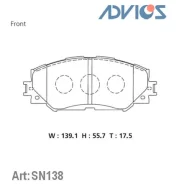 �������� ��������� ������� Advics �������� (F) Toyota Corolla / Auris E150 (06-13), Corolla E140 (06-12) Advics SN138 SN138 ����