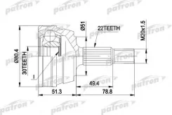 ���� �������� �������� AUDI 80 91 / VW Passat B2 ��� ����� / ��� ABS / 1.6-2.0 [178Patronpcv1096] PCV1096 ����