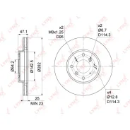 ���� ��������� �������� (282x25) Honda Accord VI 1.8-2.3 98-02 Lynxauto BN1043 BN1043 ����