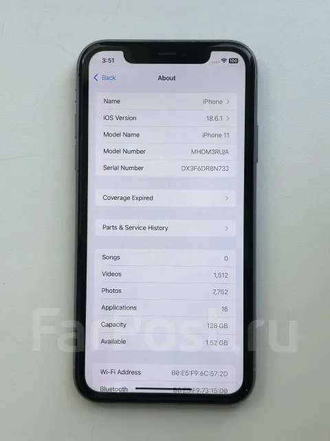 Apple iPhone 11. �/�, 128 ��, ����������, 4G LTE, Dual-SIM, ����������, NFC, eSIM, ������� �������, ������������ ������� ����