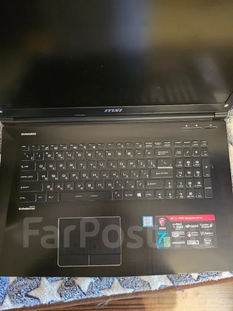 MSI GE72 6QF Apache Pro. 17.3", 2,8����, ��� 16 ��, ���� 1 000���, WiFi: 1, Bluetooth: 1, ����������� �� 1��. ����