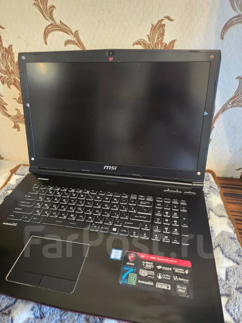 MSI GE72 6QF Apache Pro. 17.3", 2,8����, ��� 16 ��, ���� 1 000���, WiFi: 1, Bluetooth: 1, ����������� �� 1��. ����