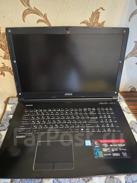 MSI GE72 6QF Apache Pro. 17.3", 2,8����, ��� 16 ��, ���� 1 000���, WiFi: 1, Bluetooth: 1, ����������� �� 1��. ����