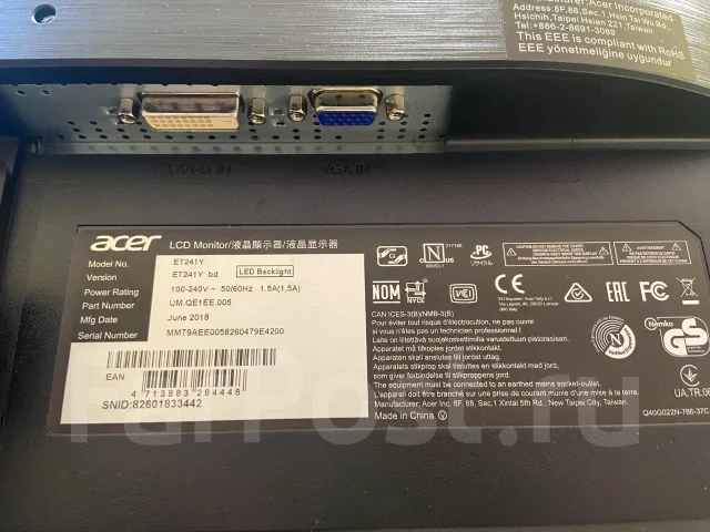 Acer. 24", ���������� �� (LCD, LED, QLED) ����