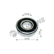 ��������� ���������, �������� d25xd62x17mm RVI Premium/Kerax Mansons 100618 100618 ����