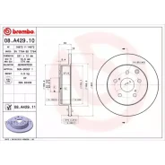 ���� ��������� Toyota RAV4 05-/12- ����.281��. Brembo 08A42911 08A42911 ����