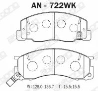 ������� ��������� �������� AN-722WK ��� Toyota �������� ������������� Akebono ������ 04465-28030 04465-28171 04491-28250 04491-28251 D-2106 D-2138 D-2...