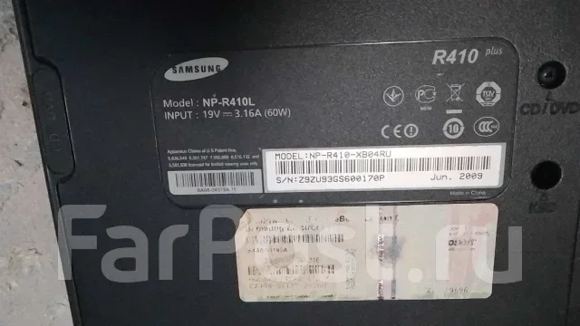 Samsung R410. 14.1", 2����, ��� 2048 ��, ���� 160���, WiFi: 1, Bluetooth: 1 ����