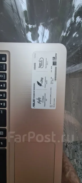 Asus X540S. 15.6", 1,6����, ��� 2048 ��, ���� 450���, WiFi: 1, Bluetooth: 1, ����������� �� 4��. ����
