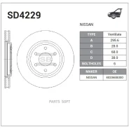 ���� ��������� ��������! Nissan Navara/Pathfinder 2.5DCi 05 Sangsin Brake SD4229 SD4229 ����