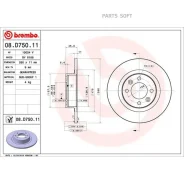 ���� ��������� LADA Vesta/X-RAY 16- ����. 260��. Brembo 08D75011 08D75011 ����