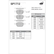 ������� ��������� �������� �������� �����:HI-Q FORD Focus II ����� (DB, FCH, DH), FORD Focus II (DA, Sangsin Brake SP1712 SP1712 ����