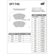 ������� ��������� �������� �������� �����:HI-Q FIAT Linea (323, 110), FIAT Bravo II (198) Sangsin Brake SP1746 SP1746 ����