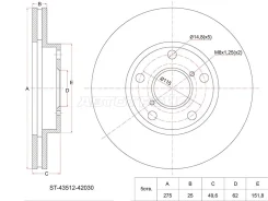 ���� ��������� (�����) Toyota Camry Japan 90-94 / RAV4 94-05 ST4351242030 ST4351242030 ����