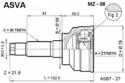 ���� ������� | ����� ����/��� | Mazda/ 323 Family(BG) Capella Telstar/21*56*26 �� MZ08 ����