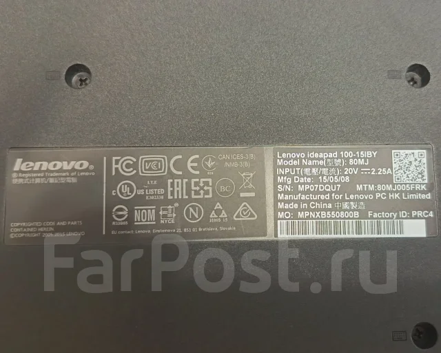 Lenovo IdeaPad 100-15IBY. 15.6", 2,2����, ��� 8 ��, ���� 128���, WiFi: 1, Bluetooth: 1, ����������� �� 2��. ����
