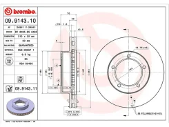 ���� ����. ���. ����. [313x32] 5 ���. Toyota Land Cruiser 100 4.2TD/4.7i 01/98- Brembo 09.9143.11, �������� 09914311 ����
