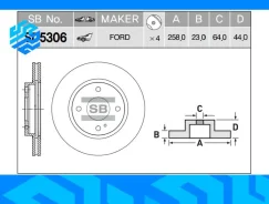 ���� ��������� Sangsin Brake SD5306 ��������, �����/������ SD5306 ����