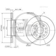 ���� ��������� �������� DF4294 (280x22) 5 ��� JUST Drive JBD0023 AU A3 04-13; VW Golf V, Jetta; SK Octavia; SE Altea 04-, Leon 99-12, Toledo I; JUST D...