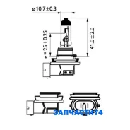 ����� ����������� ��������� ����� H11 PGJ19-2 Long Life Eco Vision 12V 55W ������ 1 �� Philips 12362Llecoc1 12362LLECOC1 ����