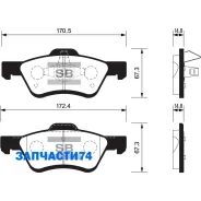 ������� �������� �. Ford Escape, Mazda Tribute 08, Sangsin Brake SP1497 SP1497SNS GDB1752 [8M6Z2001A] ! SP1497 ����