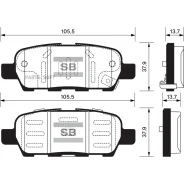 ������� ��������� Nissan X-Trail/Qashqai/Tiida/Infiniti FX/Renault Koleos ������ SP1250 Sangsin Brake SP1250 SP1250 ����